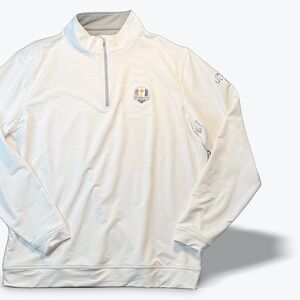 Peter Millar Ryder Cup 2020 1/4 Zip Pullover Golf White Michelob Ultra Mens XL